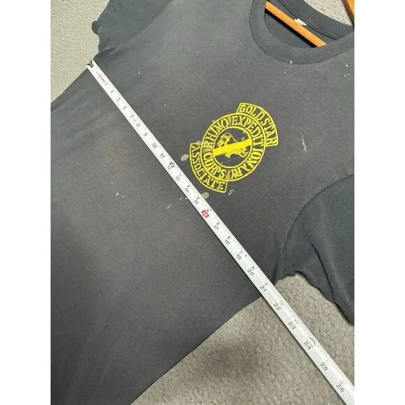 Vintage 80s Rhino Nature Fade T-Shirt Men’s XL Faded Black Distressed Burnout - Picture 11 of 11